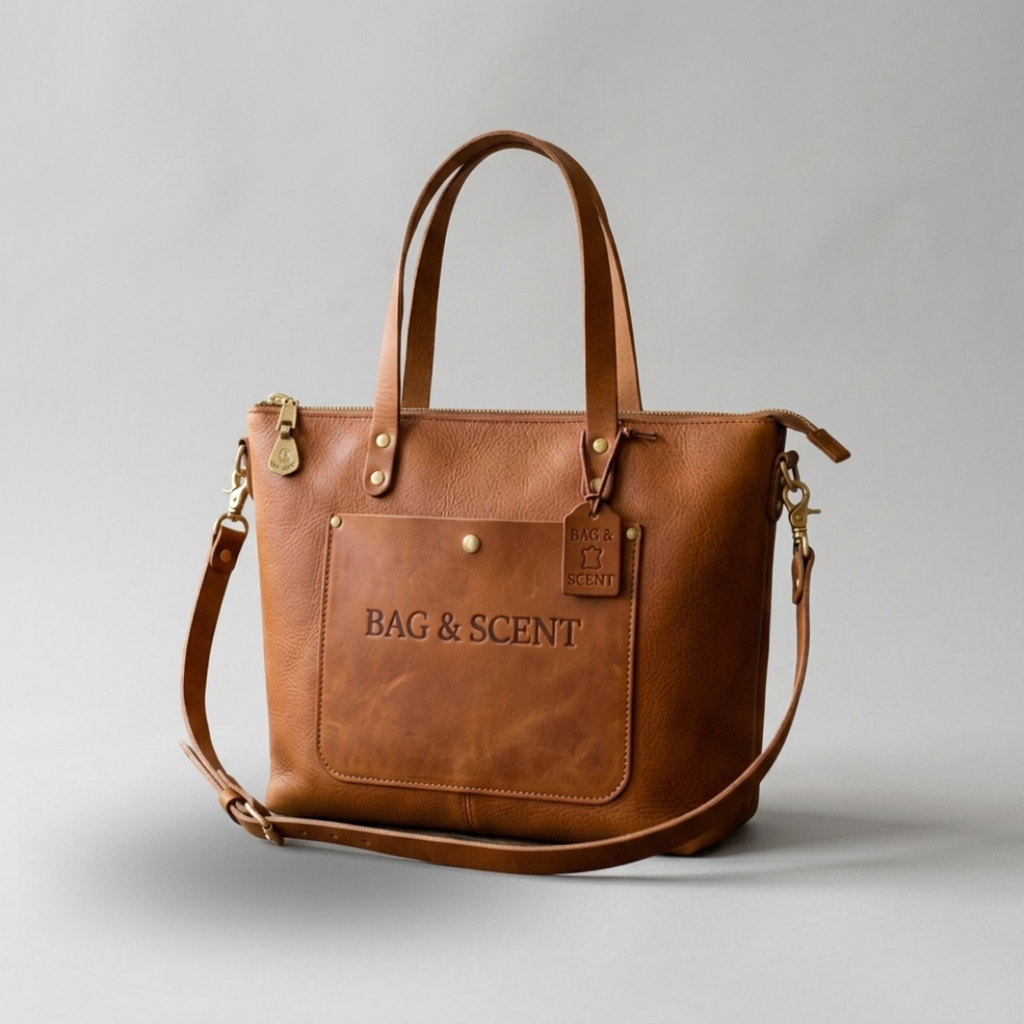 The Metropolitan Zip-Top Tote Leather Carryall by Bag and Scent