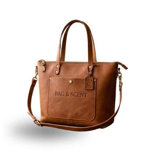 The Metropolitan Zip-Top Tote Leather Carryall by Bag and Scent